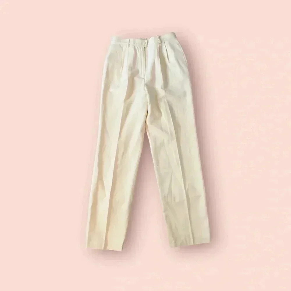Essential elements pure wool off white trousers